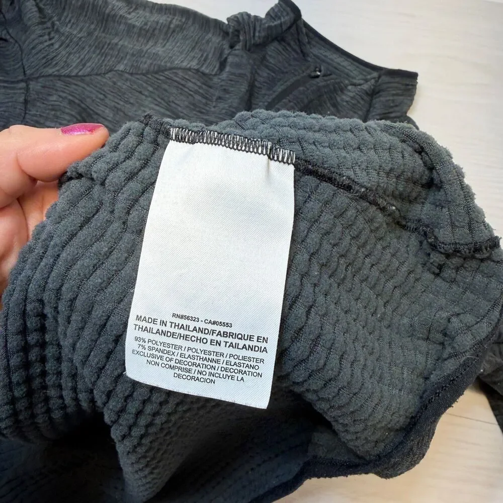 Women’s‎ Nike DriFit Fleece-Lined Quarter Zip Size XL Grey/Black Thumbholes